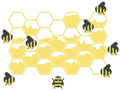 Como abelhas em uma colméia, cada voluntário desempenha um papel pequeno, mas crucial, na formação da figura maior.